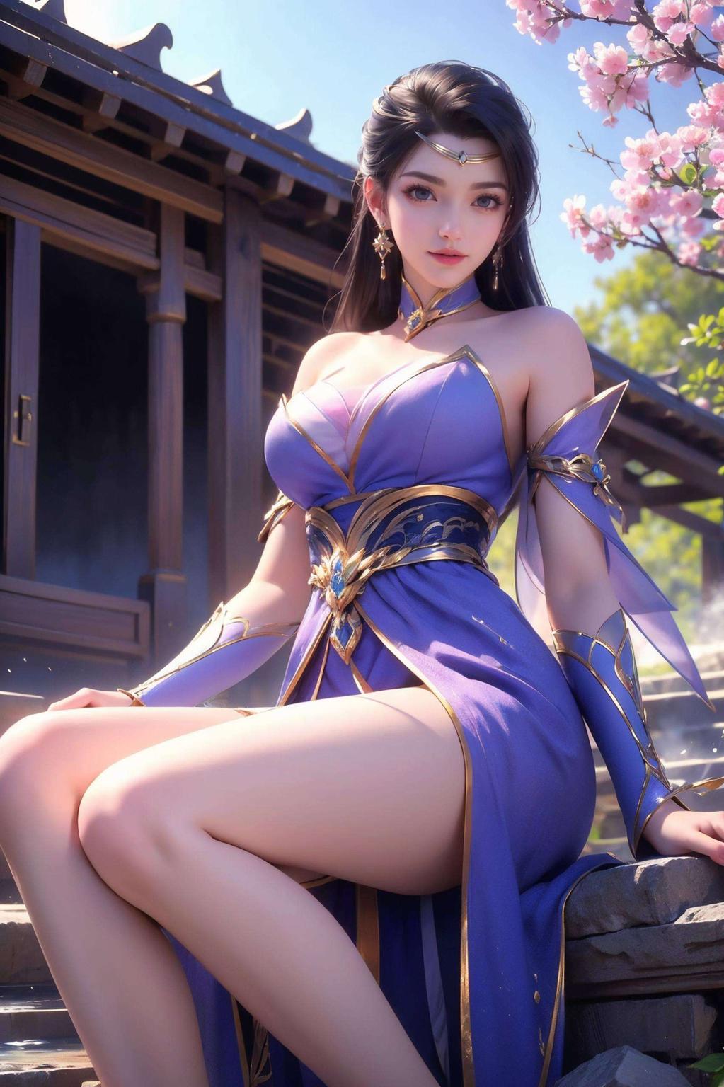 楚灵玉轻柔一笑炫彩的艺术图案点缀其间