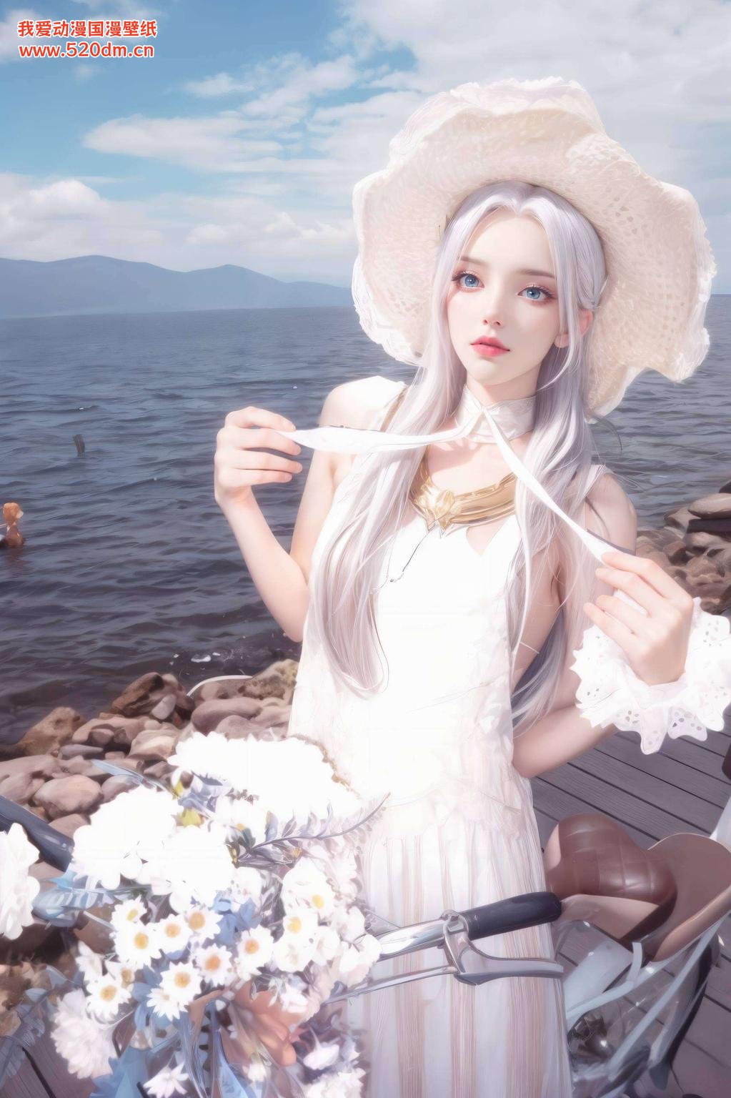 她身穿泳衣仿佛能感受到海风拂面