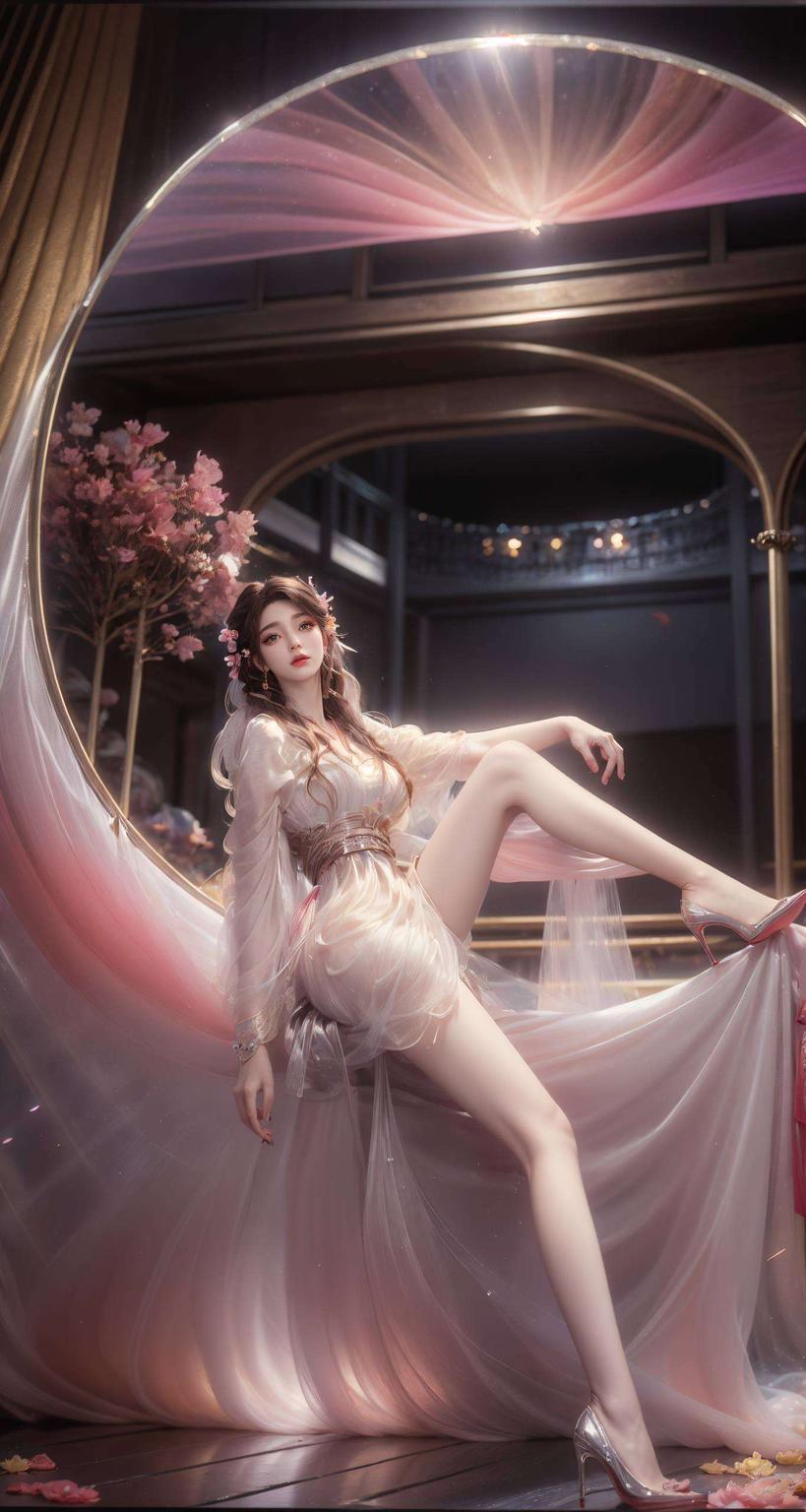 电脑壁纸映出她采桑的倩影穿梭在古香古色的桑林间