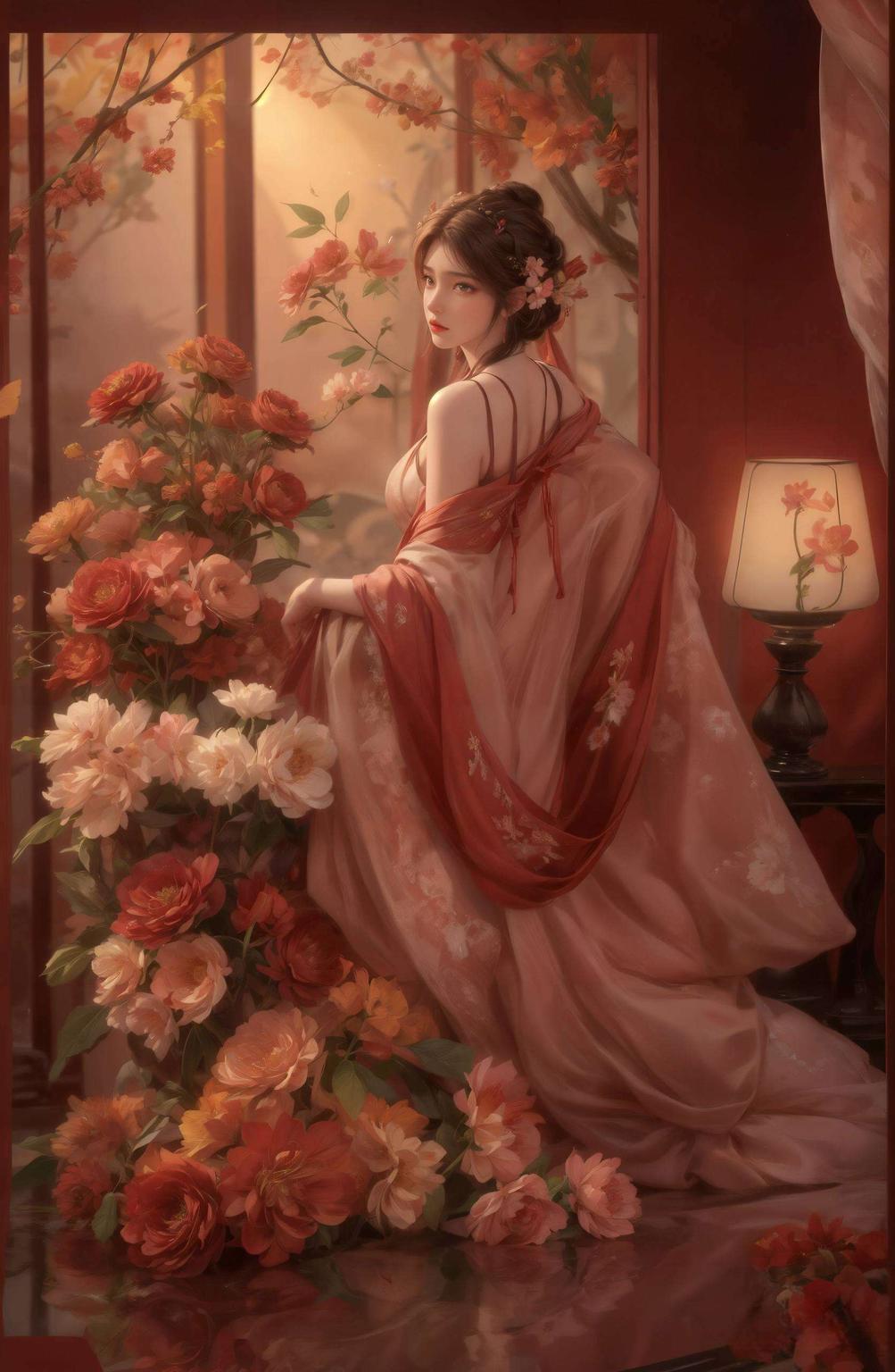 宛如古风画卷中的精灵火焰环绕