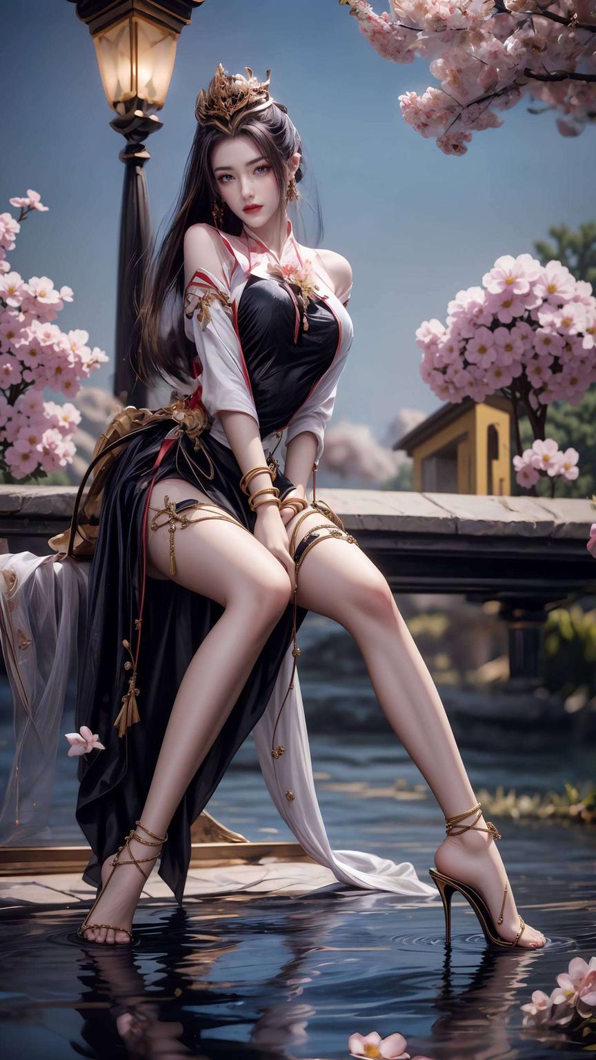 让你的手机也唯美起来吧！粉色桃花与清冷月光相映成趣