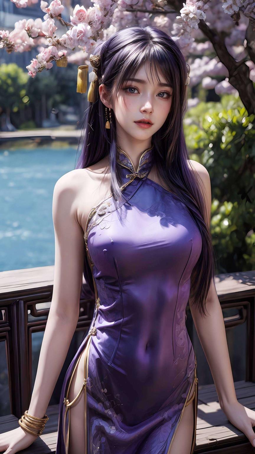 简直是高分辨率的美学盛宴！紫月姬优雅神秘画面细腻如梦