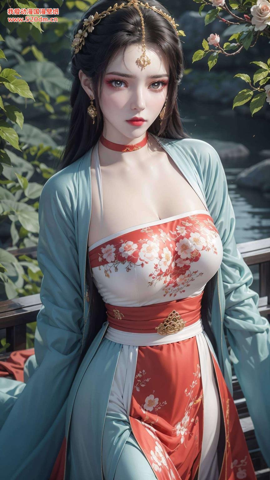 平板上的国韵风情超清美女壁纸