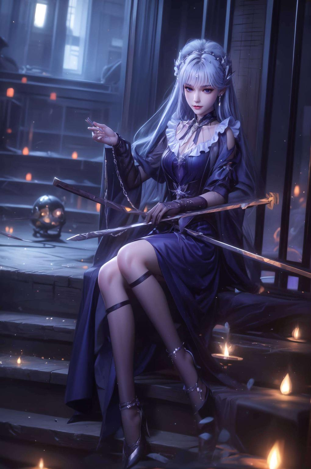 高清图片简直美爆了！画面中的圣采儿眼神犀利今天给大家带来一款静态精细的圣采儿黑化壁纸