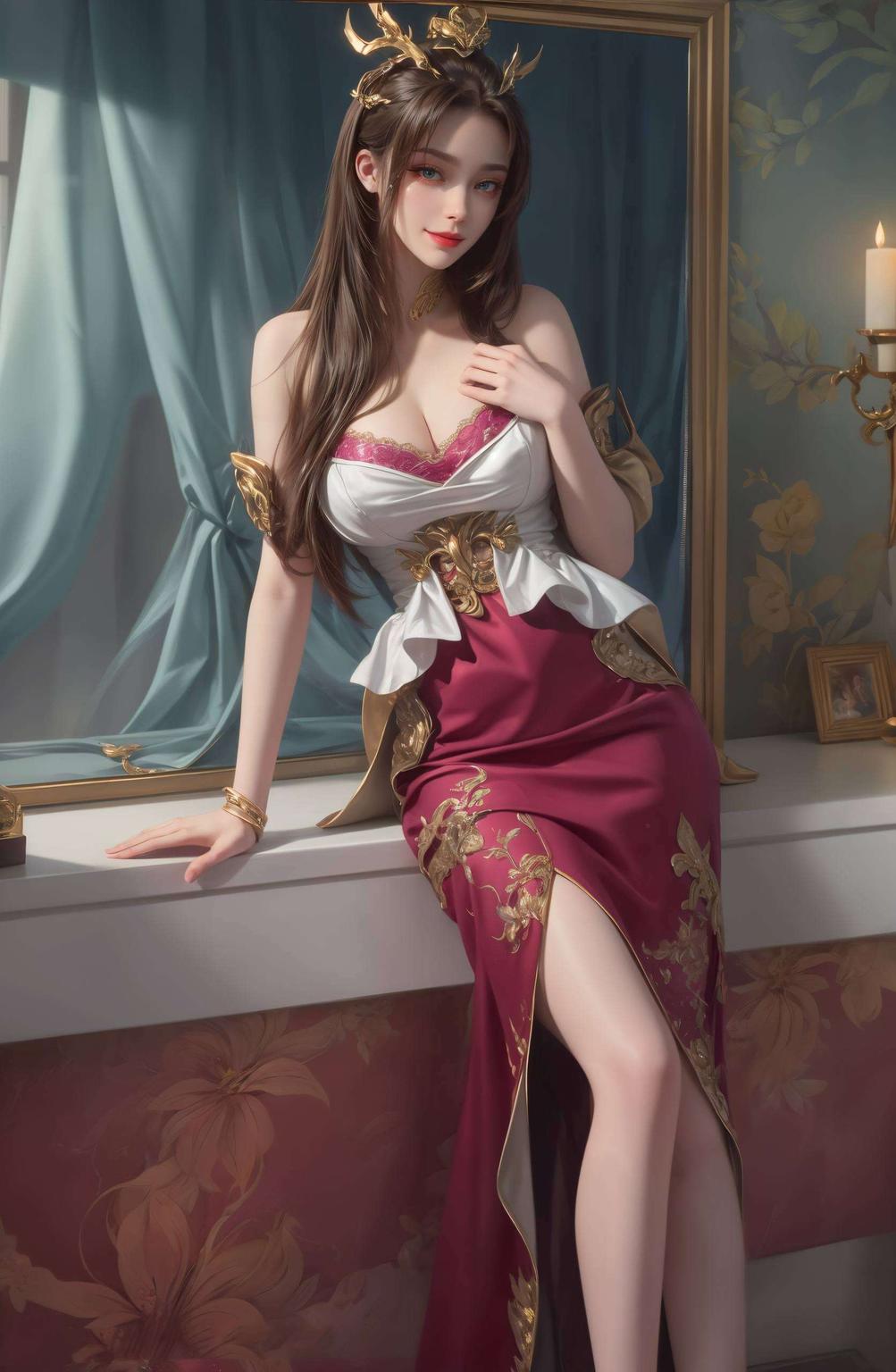 这款女生壁纸动漫壁纸电脑粉色修长双腿壁纸设计