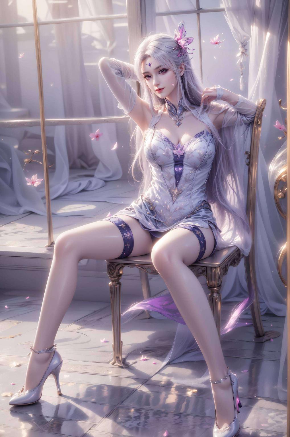 小医仙白袍轻披这款护眼壁纸