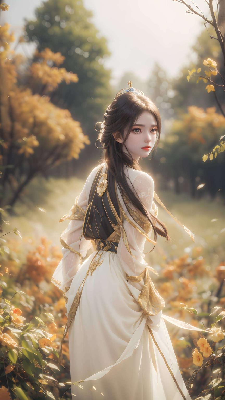 紫色的背景映衬着她的温柔眼神让人一见倾心