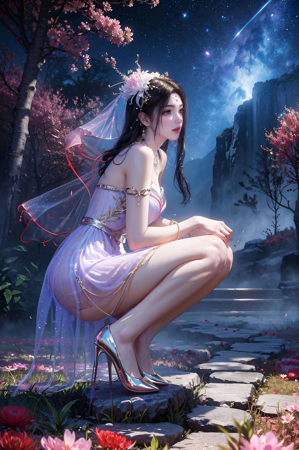 紫灵裸足唯美壁纸